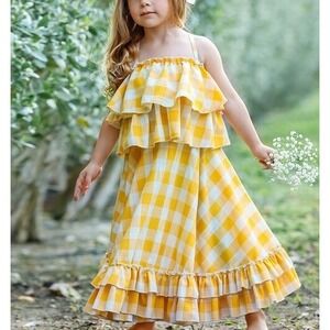 Girls Skirt And Crop Top Large 7/8 Youth Matching set